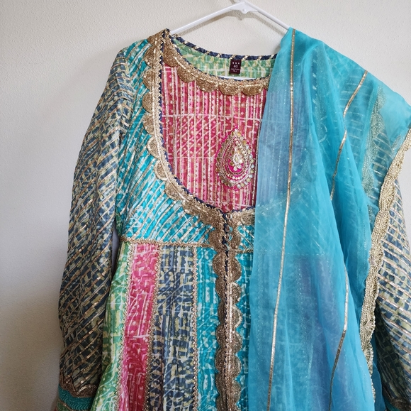 Indian Desi Party Eid Colorful Salwar Kameez - Picture 3 of 7